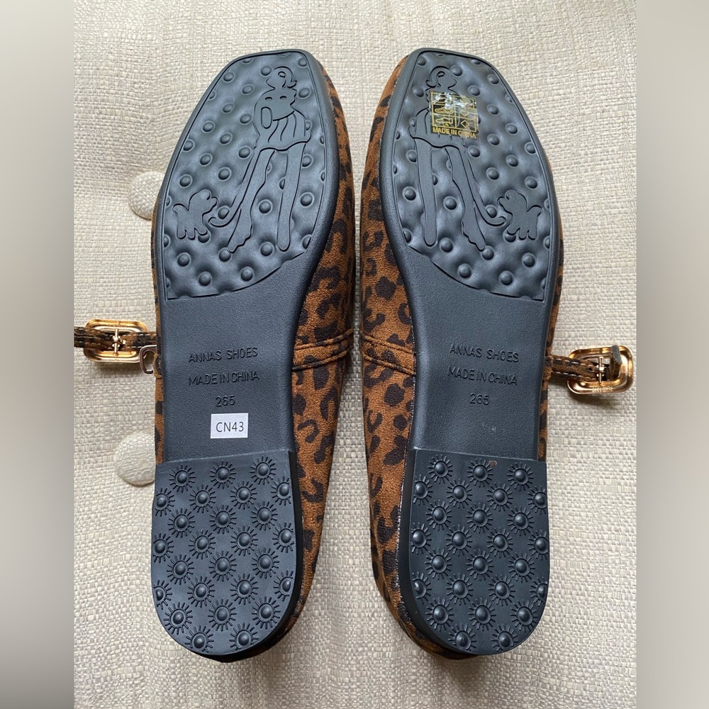 Women’s Fashion Square Toe Leopard Print Slip On Flats Size 11US 27cm - Picture 6 of 7